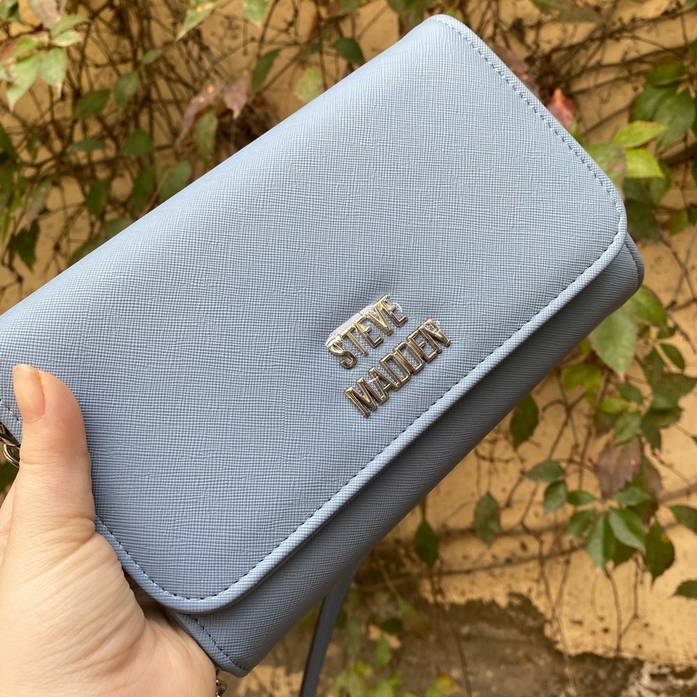 NWT Steve Madden mini crossbody denim BLYNN purse blue